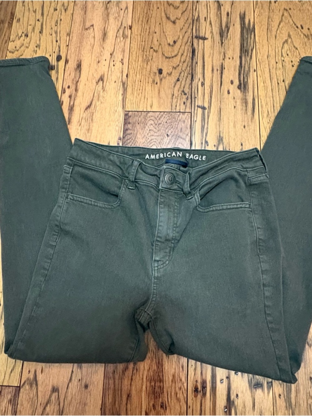 American Eagle Outfitters Olive-Tone Skinny Jeans